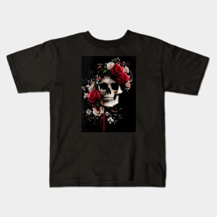 Skull and rose design Kids T-Shirt